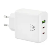 Cargador GaN Ewent EW1333 65W con 3 Puertos USB-C/A