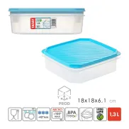 Tupper Hermético de 1,3L Apto para Microondas y Congelador