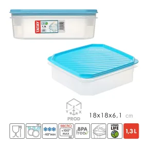 Tupper Hermético de 1,3L Apto para Microondas y Congelador