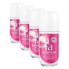 Desodorante Roll-On Pink Passion 50ml - Paquete de 4