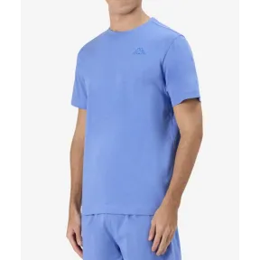 Camiseta de Algodón Kappa para Hombre en Azul y Blanco