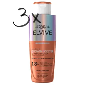 L'Oréal Paris Elvive Champú Anticaída 3 x 200ml Sin Sulfatos