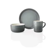 Vajilla de 12 piezas en gris (también disponible en rosa)