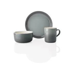 Vajilla de 12 piezas en gris (también disponible en rosa)