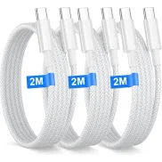 Cables de nylon trenzado tipo C blancos de 2 metros