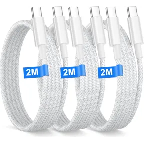Cables de nylon trenzado tipo C blancos de 2 metros