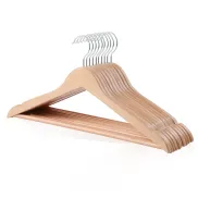 Perchas de madera para trajes, pack de 10, con gancho giratorio.