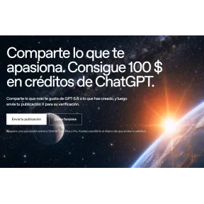 Consigue 100 $ en créditos de ChatGPT al compartir tu pasión