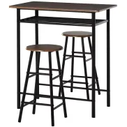 Mesa de bar industrial 3 piezas, MDF 80x50x90cm.