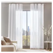 Cortina Transparente de Dormitorio Deconovo 140x229 cm Blanca