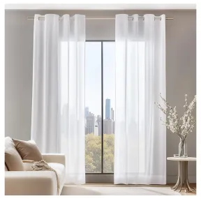 Cortina Transparente de Dormitorio Deconovo 140x229 cm Blanca