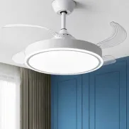Ventilador LED Silencioso Ajustable, Control Remoto y Luz