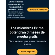 3 meses gratis para nuevos clientes Prime en Audible