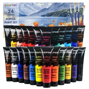 Pinturas Acrílicas Resistentes al Agua con 4 Pinceles