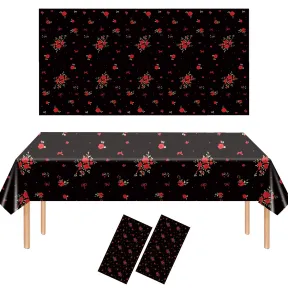 Manteles rectangulares impermeables de flores (2 pack)