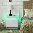 Mesilla de Noche LED 3 Colores con Cajones y Control APP