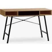 Escritorio de roble natural y negro ABBETVED 48x120