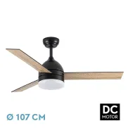 Ventilador negro de techo serie Legio 107 cm metal