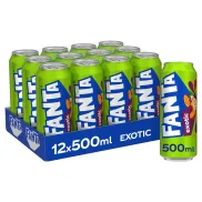 Fanta Exótico: Pack de 12 Latas de Sabor Naranja y Melocotón