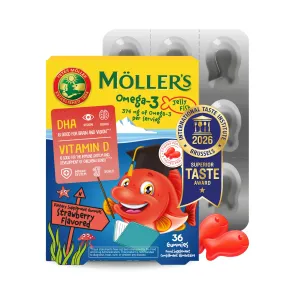 Moller’s Omega 3 Fresa para Niños 36 UD (Sin Alérgenos)