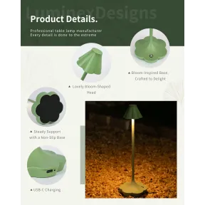 Lámparas de Noche Verde: Set de 2 Unidades