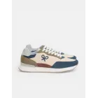 Zapatilla beige Silbon para running y raqueta