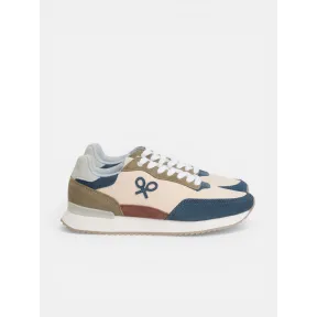 Zapatilla beige Silbon para running y raqueta