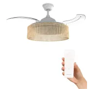 Ventilador Retráctil Brizy Bright Rattan Sand 30W con LED