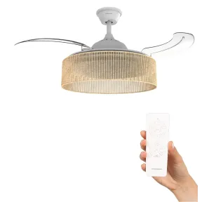 Ventilador Retráctil Brizy Bright Rattan Sand 30W con LED