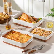 Set de 3 Fuentes de Horno MALACASA Serie TARA, Gres