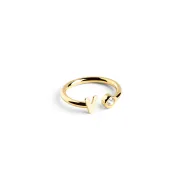 Anillo de Oro Personalizado Letter Diamond - SINGULARU