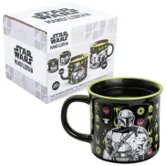 Taza termocolora de cerámica 350 ml - Grogu y Mandalorian