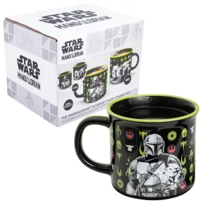 Taza termocolora de cerámica 350 ml - Grogu y Mandalorian