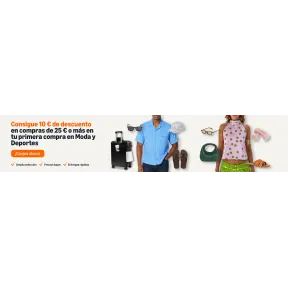 10 € de descuento en Moda y Deportes en tu primera compra