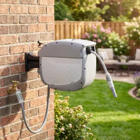 Enrollador automático para manguera de jardín 20m + 1,9m