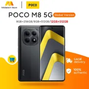 Smartphone POCO M8 5G, 12+512 GB en negro y azul claro