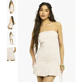 Vestido bustier Beige de BOOHOO