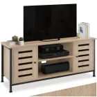 Mueble TV con Armarios y Estante en Madera Industrial Clara