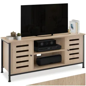 Mueble TV con Armarios y Estante en Madera Industrial Clara