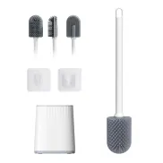 Escobilla de Baño Antibacteriana de Silicona con Soporte