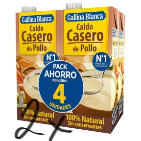 Caldo Casero de Pollo 100% Natural - Gallina Blanca 8L