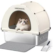MeoWant XXL Arenero de Acero Inoxidable para Gatos