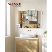 Armario de Baño LED con Espejo y Soporte para Secador
