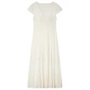 Vestido Midi Mujer con Encaje V-Neck Springfield
