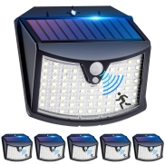 6 UD. Luz Exterior Solar IP65 con Sensor de Movimiento
