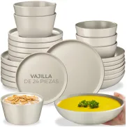 Vajilla Completas Urbano 6 Personas, Gres Esmalte