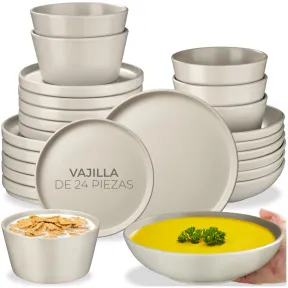 Vajilla Completas Urbano 6 Personas, Gres Esmalte