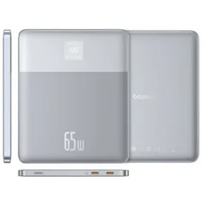 Cargador Portátil Baseus Blade2 65W USB-C 12000mAh LED Plata