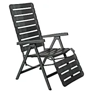 Tumbona Poel reclinable antracita con respaldo ajustable