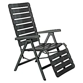 Tumbona Poel reclinable antracita con respaldo ajustable